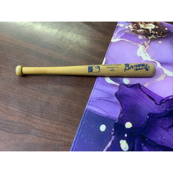 COOPERSBURG Other - 1991 ATLANTA BRAVES NATIONAL LEAGUE CHAMPIONS 10" WOOD SOUVENIR BASEBALL BAT MLB